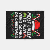 Couverture Polaire Funny Gamer Most Likely To Play Video Games On Chr (Devant (Horizontal))