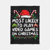 Couverture Polaire Funny Gamer Most Likely To Play Video Games On Chr (Devant)