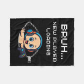 Couverture Polaire Funny Gamer Pregnancy Announcement – Bruh New Play (Devant (Horizontal))