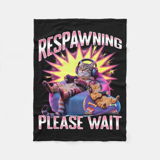 Couverture Polaire Funny Gaming Gamer Cat  (Devant)