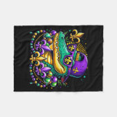 Couverture Polaire Funny Gator Mardi Gras (Devant (Horizontal))