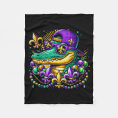 Couverture Polaire Funny Gator Mardi Gras  (Devant)