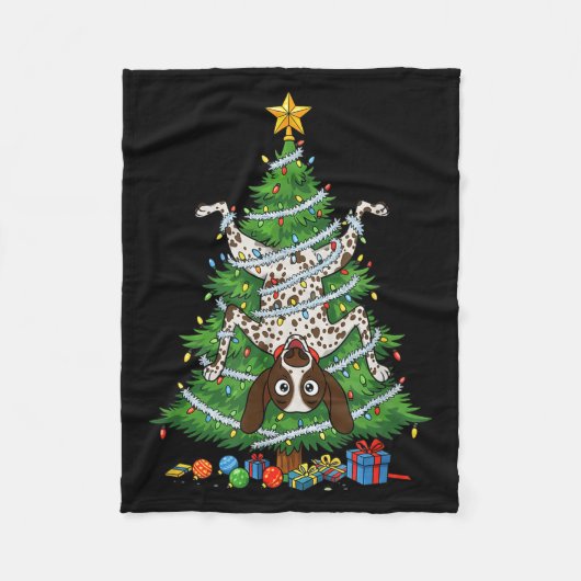 Couverture Polaire Funny German Shorthaired Inter Dog Christmas Tree (Devant)