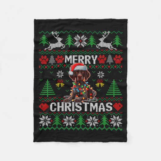 Couverture Polaire Funny German Shorthaired Inter Dog Ugly Xmas Sweat (Devant)