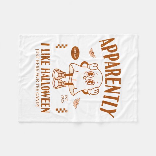 Couverture Polaire Funny Ghost Apparently, I Like Halloween  (Devant (Horizontal))