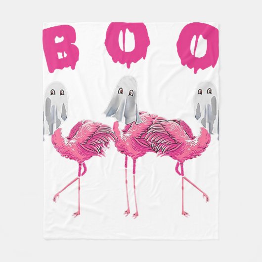 Couverture Polaire Funny Ghost Flamingo Boo Halloween Costume Toxits (Devant)