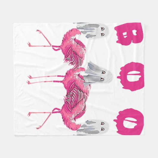 Couverture Polaire Funny Ghost Flamingo Boo Halloween Costume Toxits (Devant (Horizontal))
