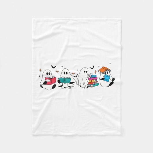 Couverture Polaire Funny Ghost Lecture Livres Enseignant Halloween Éf (Devant)