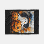 Couverture Polaire Funny Ghost Pumpkin Cute Halloween Patchwork Art (Devant (Horizontal))