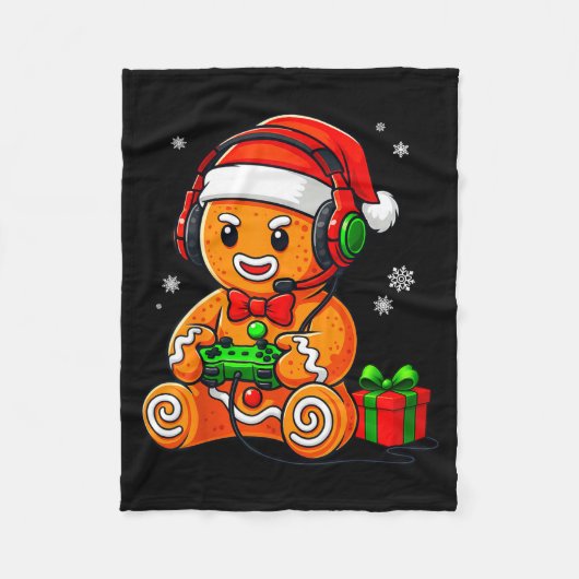 Couverture Polaire Funny Gingerbread Gaming Pjs Pajamas Christmas Xma (Devant)