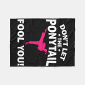 Couverture Polaire Funny Girl Karate Design Kids Women Kickboxing Bla (Devant (Horizontal))