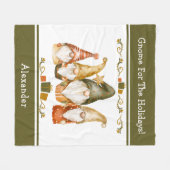 Couverture Polaire Funny Gnomes Christmas Holiday (Devant (Horizontal))