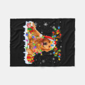 Couverture Polaire Funny Golden Retriever Christmas Santa Hat Reindee (Devant (Horizontal))