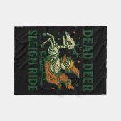 Couverture Polaire Funny Goth Christmas Pun Y Reindeer Skeleton Xmas  (Devant (Horizontal))