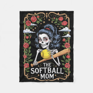 Couverture Polaire Funny Gothique Floral Le Softball Maman Squelette