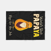 Couverture Polaire Funny Grandfather World's Papa Papaya Pun  (Devant (Horizontal))