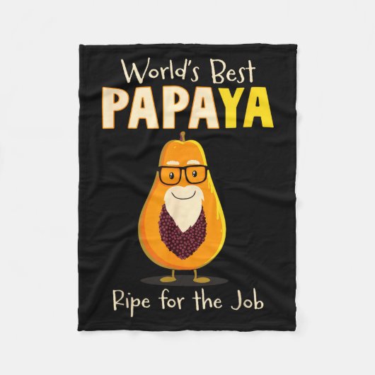 Couverture Polaire Funny Grandfather World's Papa Papaya Pun  (Devant)