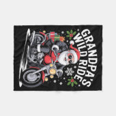 Couverture Polaire Funny Grandpa's Biker Ride Christmas Motorcycle Sa (Devant (Horizontal))