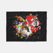 Couverture Polaire Funny Guinea G Christmas Santa Hat Xmas Lights  (Devant (Horizontal))