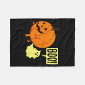 Couverture Polaire Funny Halloween Ghost And Spooky Pumpkin Boo Costu (Devant (Horizontal))