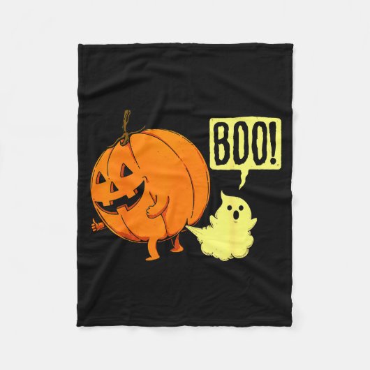 Couverture Polaire Funny Halloween Ghost And Spooky Pumpkin Boo Costu (Devant)