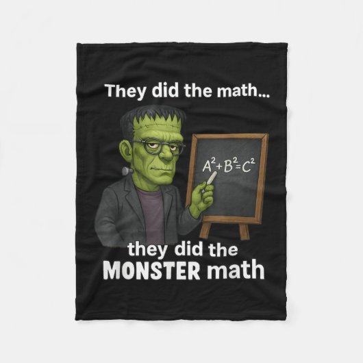 Couverture Polaire Funny Halloween Monster Math Pun, Humour enseignan (Devant)