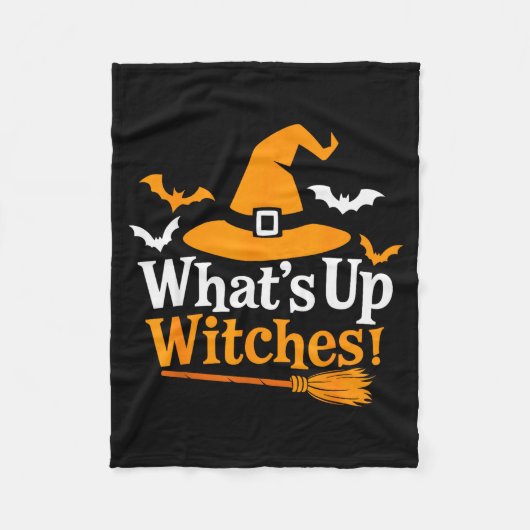 Couverture Polaire Funny Halloween Witch Costume What's Up Witches (Devant)