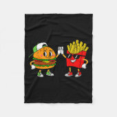 Couverture Polaire Funny Hamburger French Fries Combo Snacks Fast Foo (Devant)