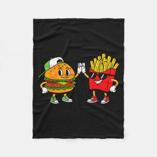Couverture Polaire Funny Hamburger Frites Combo Snacks Nourriture Rap (Devant)