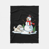 Couverture Polaire Funny Havanese Snowman Christmas Tree Xmas Womens  (Devant)