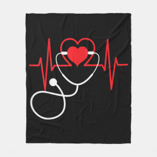 Couverture Polaire Funny Heart Beats Nurse Nurse Nurse Nurse Médicale