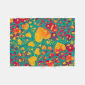 Couverture Polaire Funny Heart Motif IX - vert rouge jaune (Devant (Horizontal))