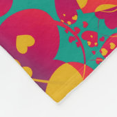 Couverture Polaire Funny Heart Motif IX - vert rouge jaune (Coin)