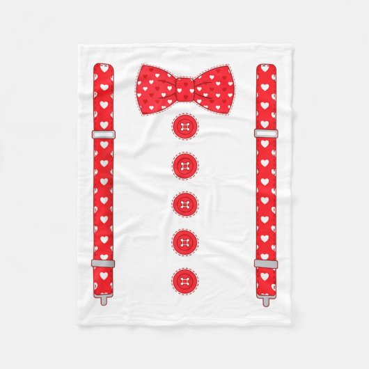 Couverture Polaire Funny Hearts Bow Tie Suspenders Valentine's Day Co (Devant)