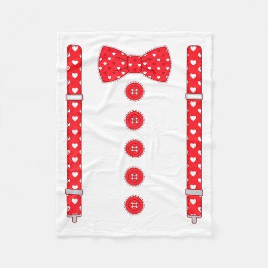 Couverture Polaire Funny Hearts Bow Tie Suspenders Valentine's Day Co (Devant)