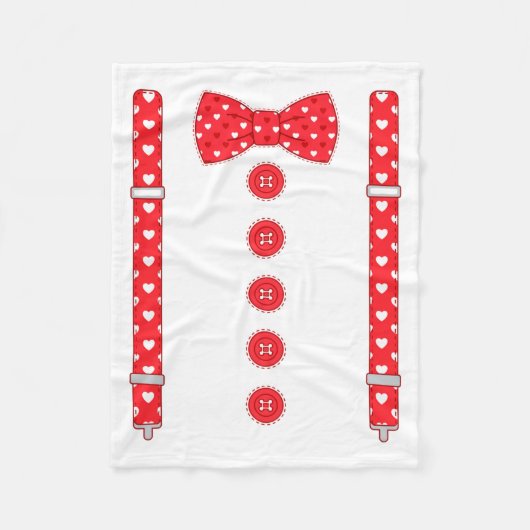 Couverture Polaire Funny Hearts Bow Tie Suspenders Valentine's Day Co (Devant)