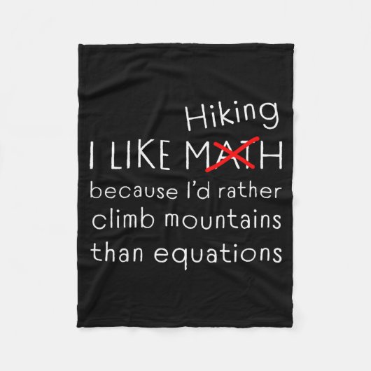 Couverture Polaire Funny Hiking Over Math Humor Mountains Vs Equation (Devant)