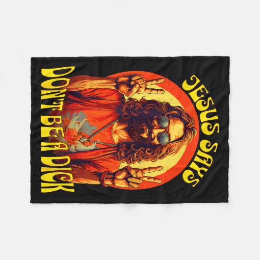 Couverture Polaire Funny Hipe Jesus Don't Be A  (Devant (Horizontal))