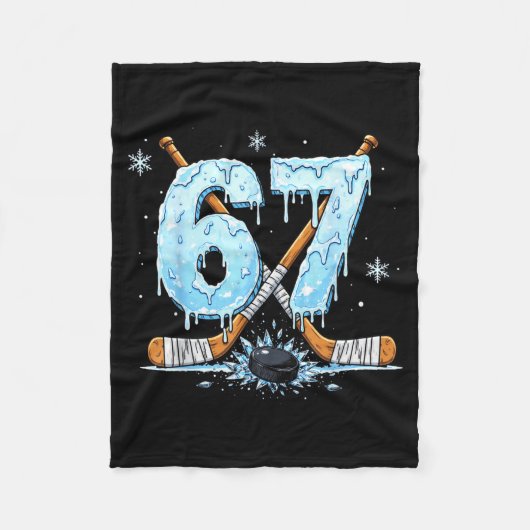 Couverture Polaire Funny Hockey Lovers Drip 6-7 Number Six Seven Puck (Devant)