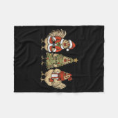 Couverture Polaire Funny Holiday Hen Christmas Chicken  (Devant (Horizontal))