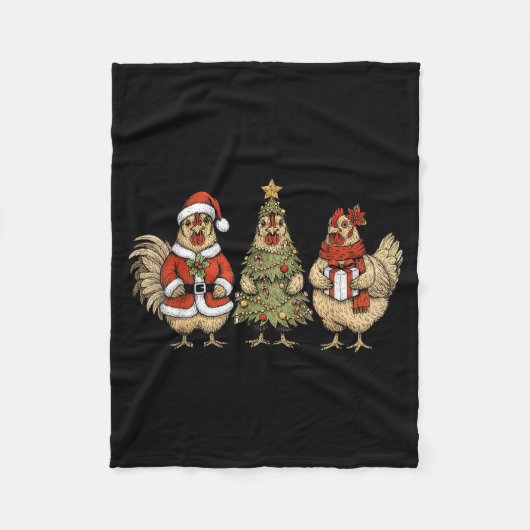 Couverture Polaire Funny Holiday Hen Christmas Chicken  (Devant)