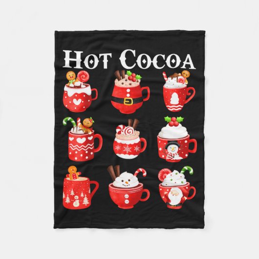Couverture Polaire Funny Hot Cocoa Santa Elf C Merry Christmas Pajama (Devant)