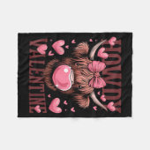 Couverture Polaire Funny Howdy Valentine Highland Cow Valentine’s Day (Devant (Horizontal))