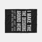 Couverture Polaire Funny Husband Quote - Let Me Ask My Wife Gift  (Devant (Horizontal))