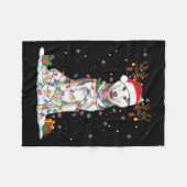 Couverture Polaire Funny Husky Chien Tree lumières de Noël Jeu de Noë (Devant (Horizontal))