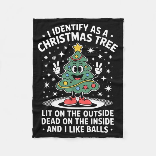 Couverture Polaire Funny I Identify As A Christmas Tree Lit On The Ou (Devant)