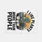 Couverture Polaire Funny I Like Plants More Than People Design  (Devant (Horizontal))