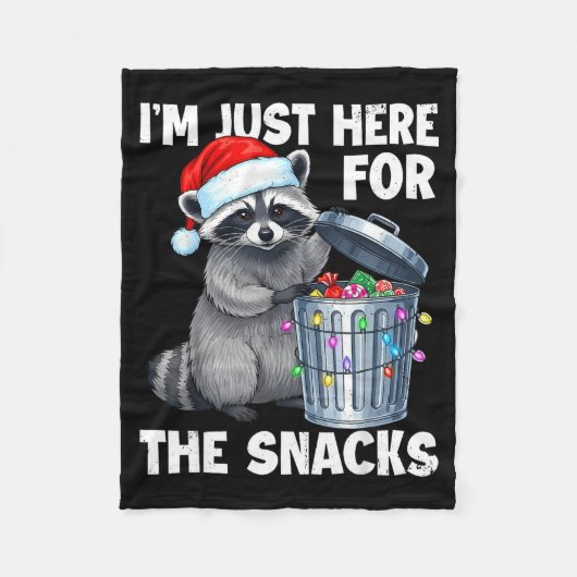 Couverture Polaire Funny I'm Just Here For The Snacks Raccoon Christm (Devant)