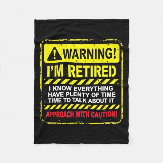 Couverture Polaire Funny I'm Retired Approach With Caution Men Dad Gr (Devant)