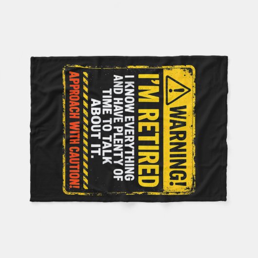 Couverture Polaire Funny I'm Retired Approach With Caution Men Dad Gr (Devant (Horizontal))